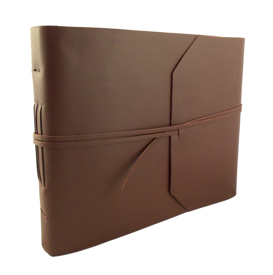 Large Genuine Leather Photo Album with Gift Box - Holds 400 4x6" or 200 5x7" Photos - 10x13" - Rustic Ridge Leather
