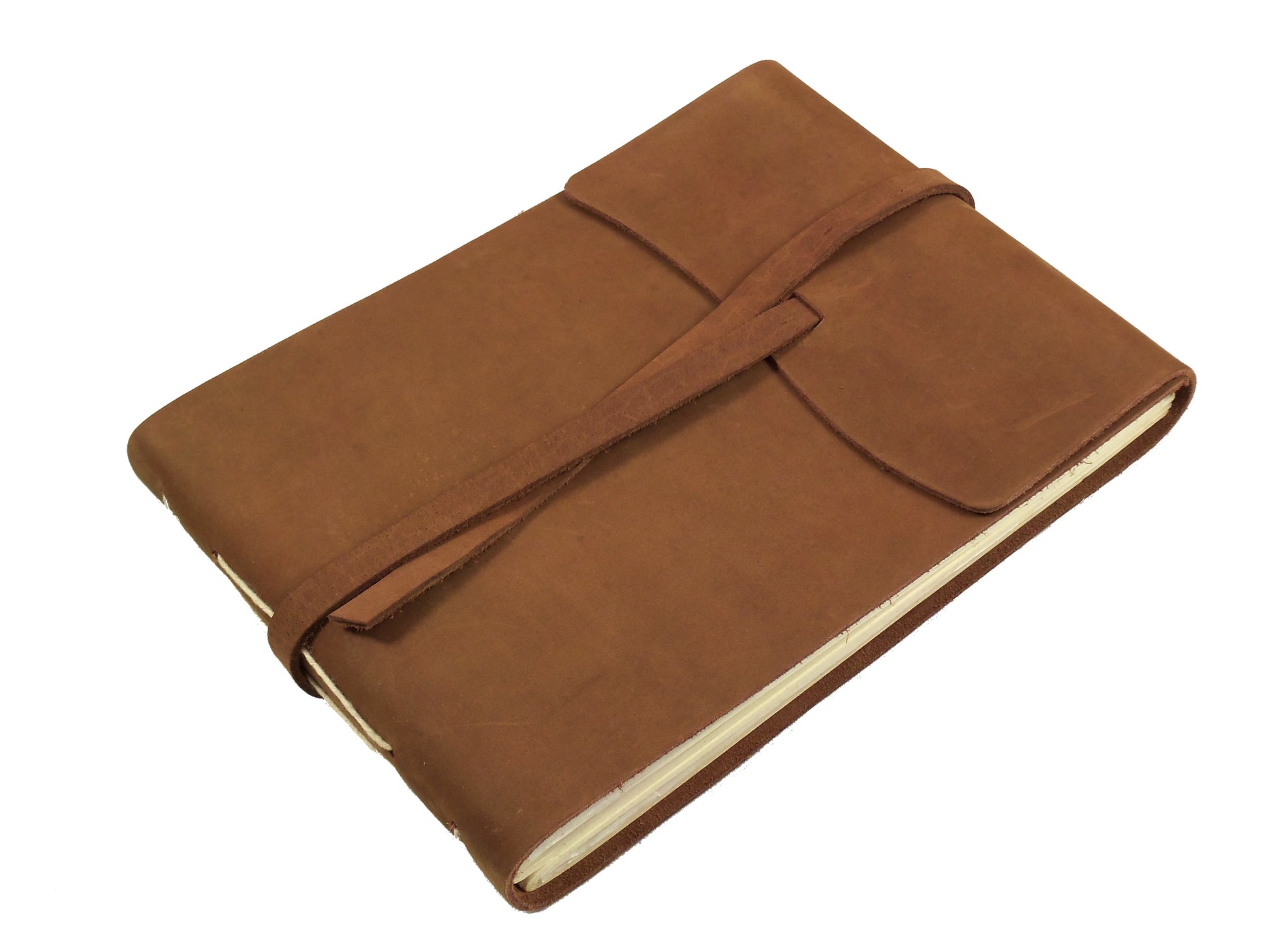 Rustic Ridge Traveler Leather Photo Album with Gift Box - Holds 60 4x6 or 5x7 Photos - 6x8" - Rustic Ridge Leather