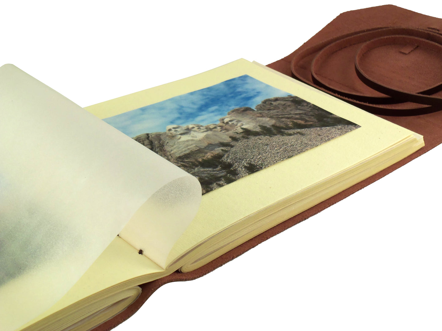 Rustic Leather Coffee Table Photo Album with Gift Box - Holds 100 4x6 or 5x7 Photos - 6x8" - Rustic Ridge Leather