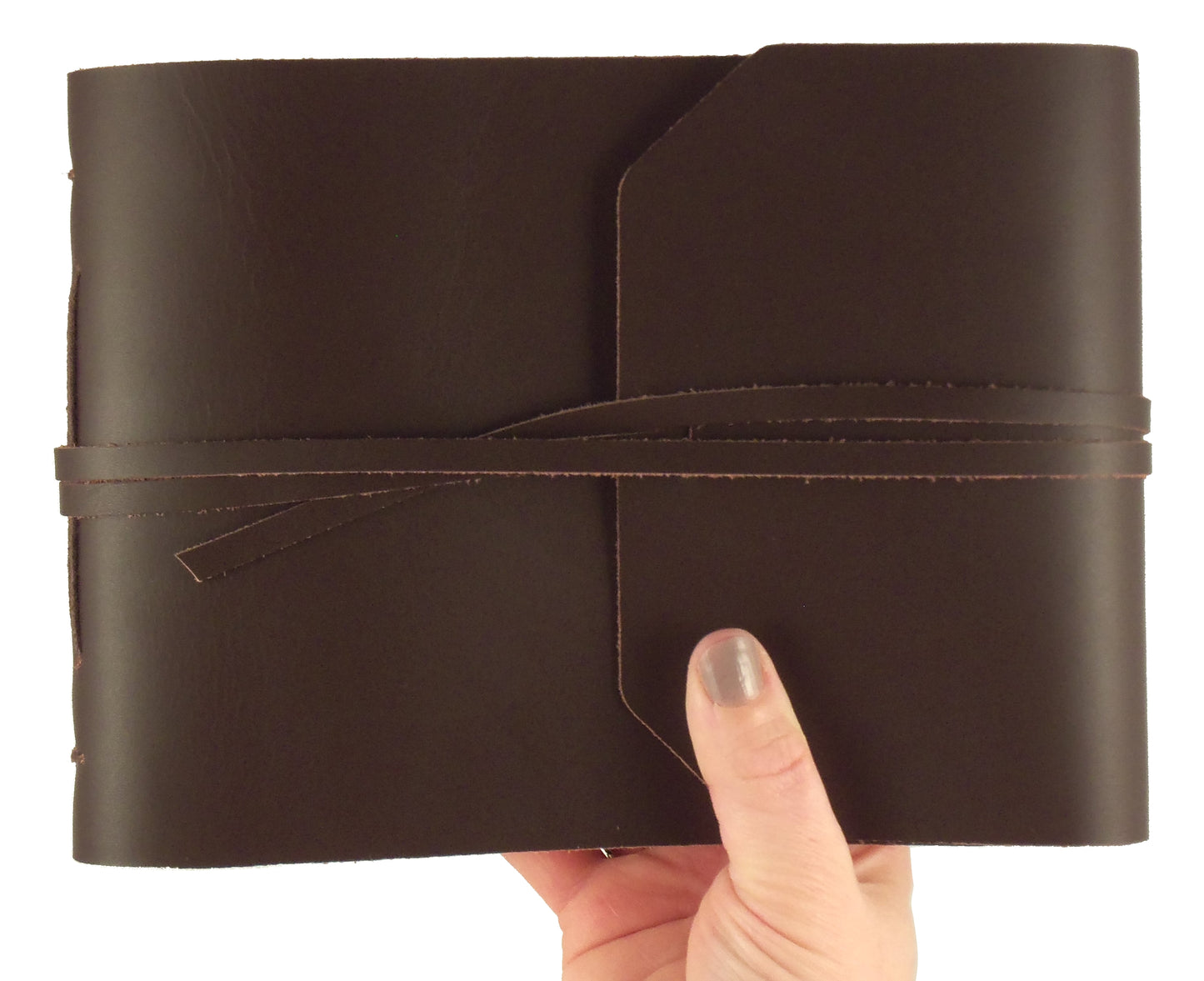 Rustic Leather Coffee Table Photo Album with Gift Box - Holds 100 4x6 or 5x7 Photos - 6x8" - Rustic Ridge Leather