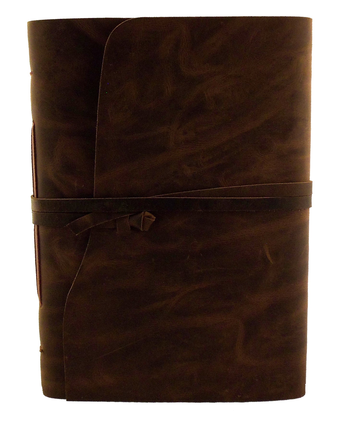 Large Genuine Leather Scrapbook Photo Album with Gift Box - Holds 200 4x6 or 5x7 Photos - 9x12" - Rustic Ridge Leather