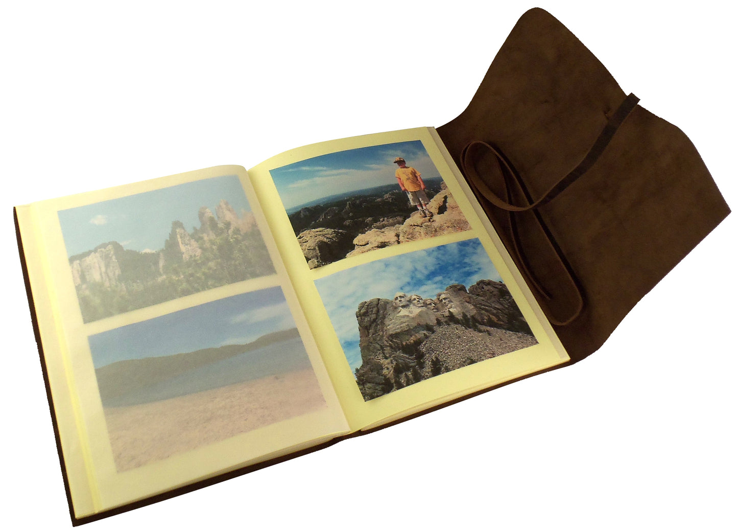 Large Genuine Leather Scrapbook Photo Album with Gift Box - Holds 200 4x6 or 5x7 Photos - 9x12" - Rustic Ridge Leather