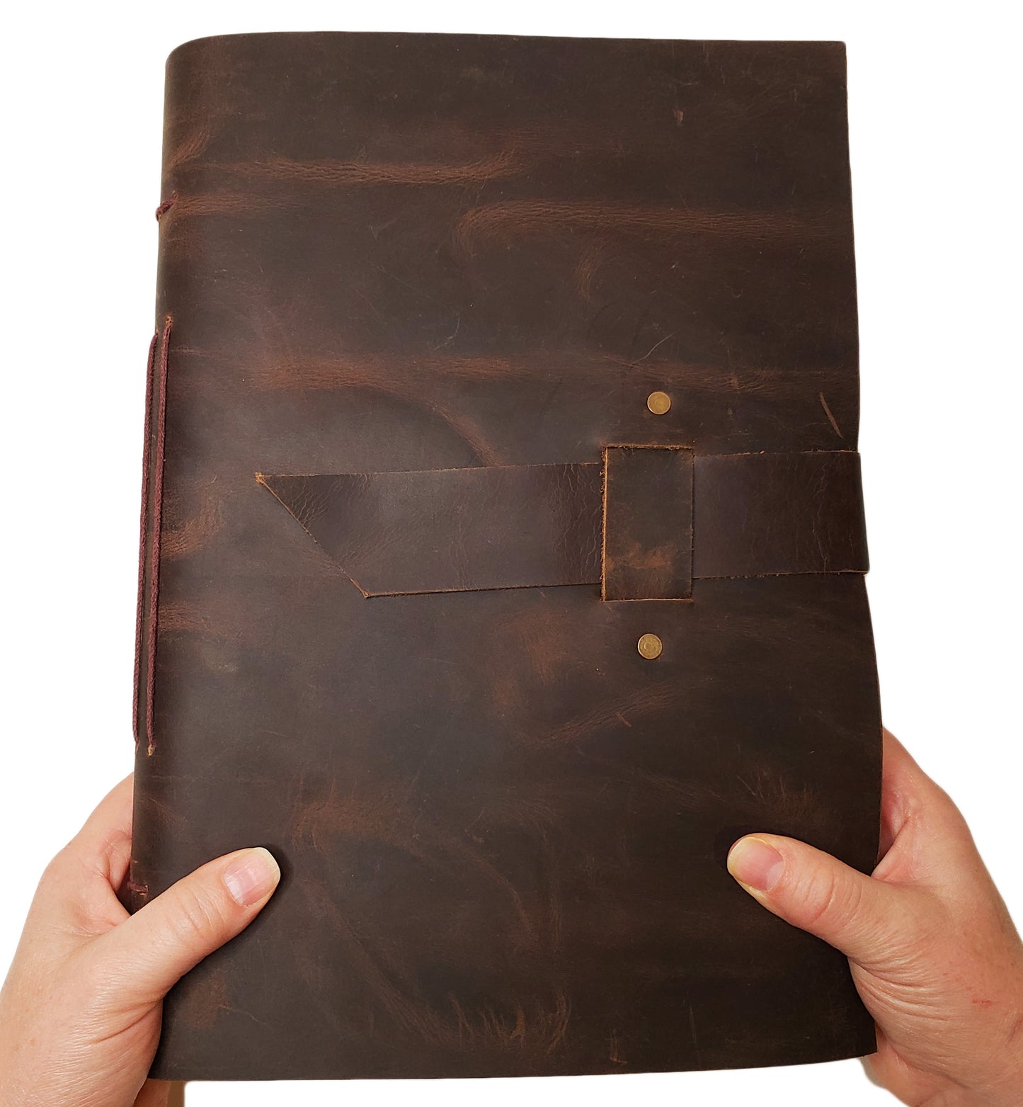 Large Vintage Leather Journal / Sketchbook with Gift Box - 320 Pages - 9" x 12" - Rustic Vintage Style