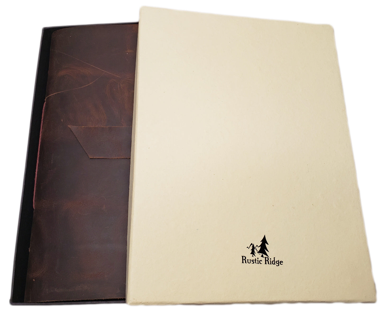 Large Vintage Leather Scrapbook Photo Album with Gift Box - Holds 200 4x6 or 5x7 Photos - 9x12"