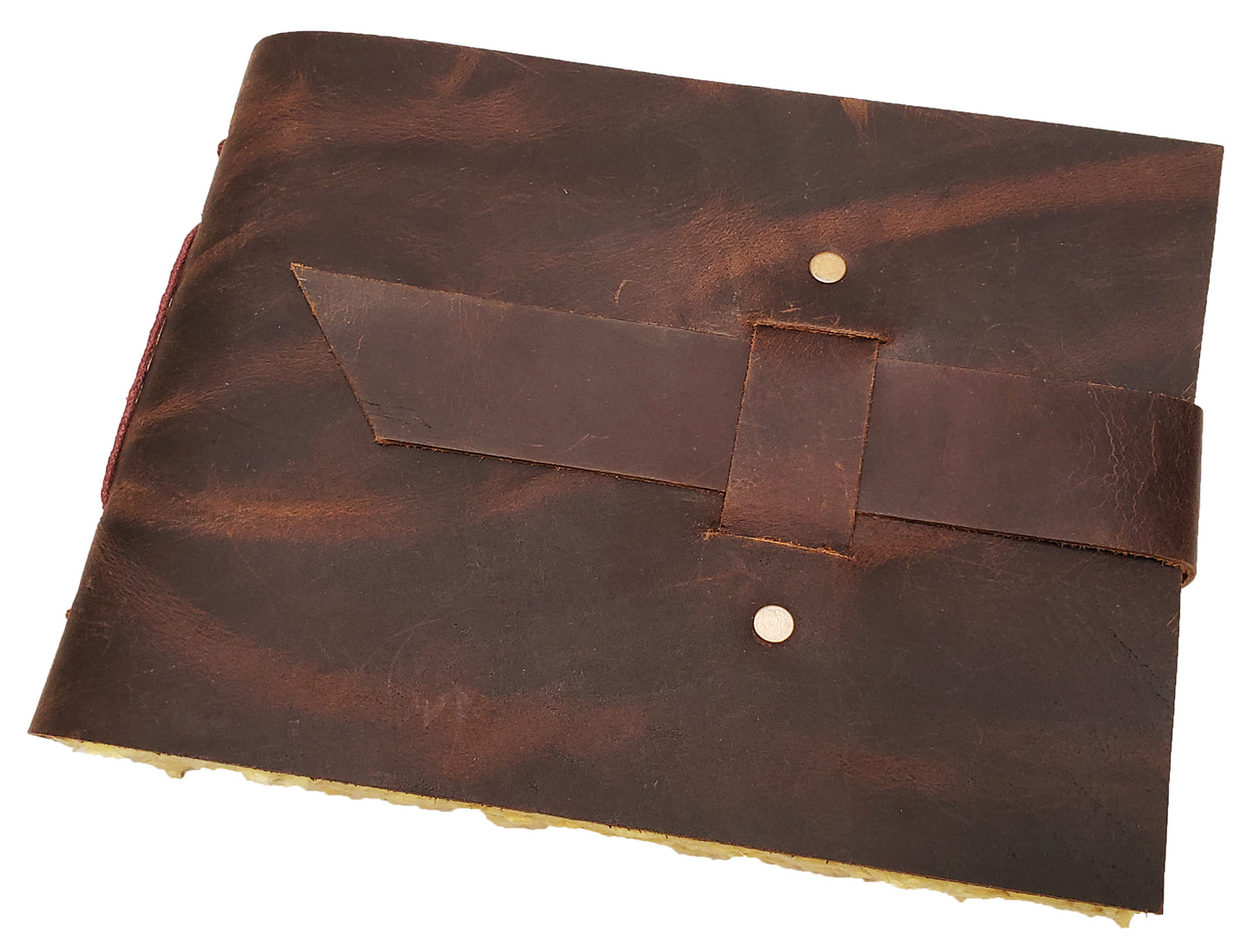 Rustic Vintage Leather Scrapbook Photo Album with Gift Box - Holds 100 4x6 or 5x7 Photos - 6x8"