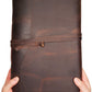 Large Vintage Leather Photo Album with Black Pages - Holds 100 4x6 or 5x7 Photos - 9x12"