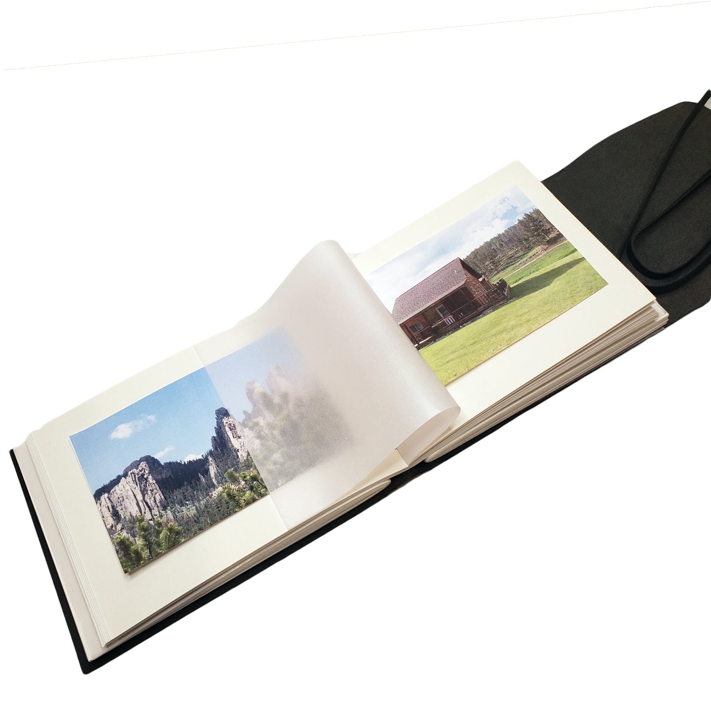 Rustic Genuine Leather Scrapbook Photo Album with Gift Box - Holds 100 4x6 or 5x7 Photos - 6x8"