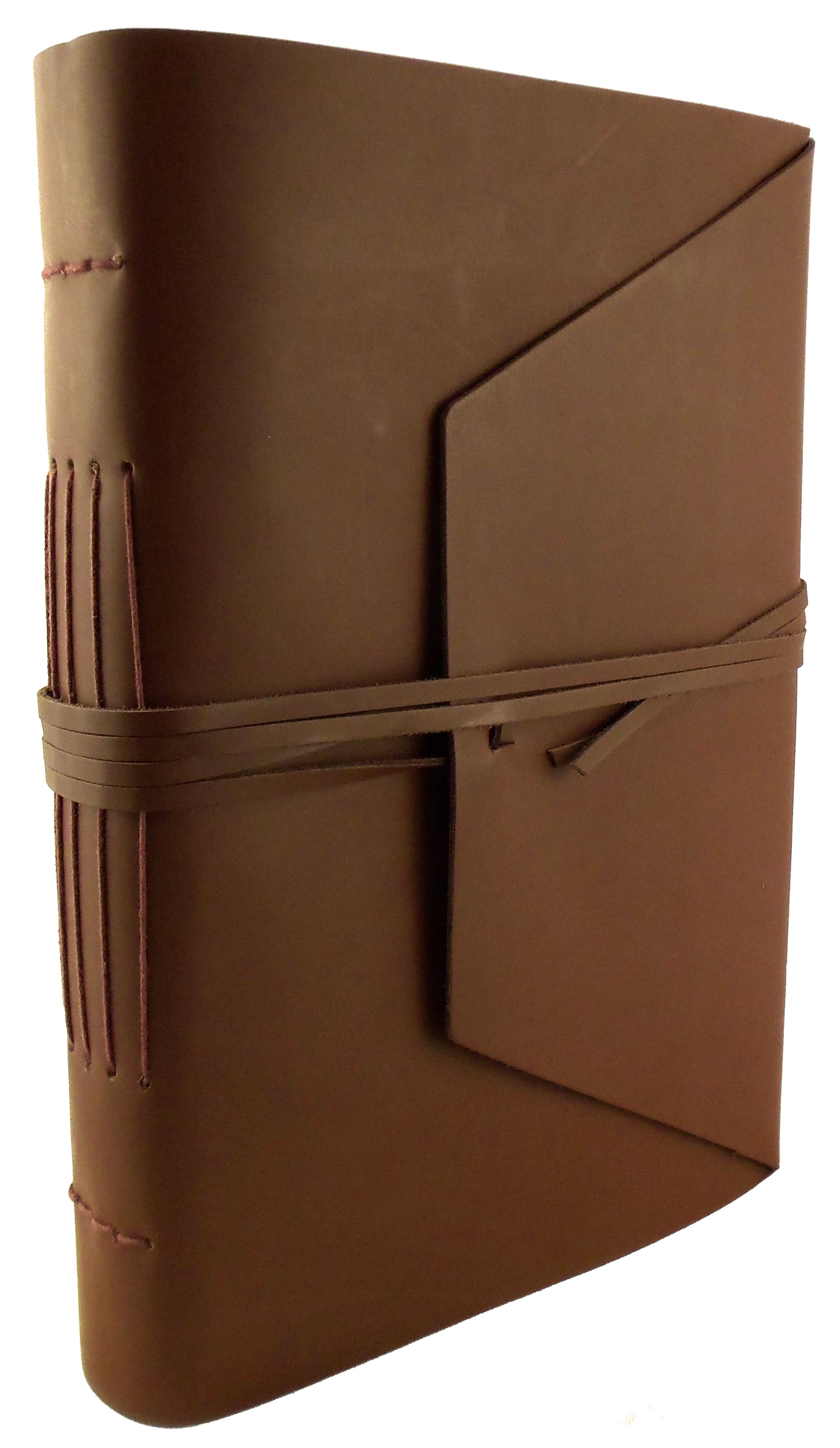 Large Genuine Leather Journal / Sketchbook with Gift Box - 380 Pages - 9 inch x 12 inch - Rustic Vintage Style, Brown