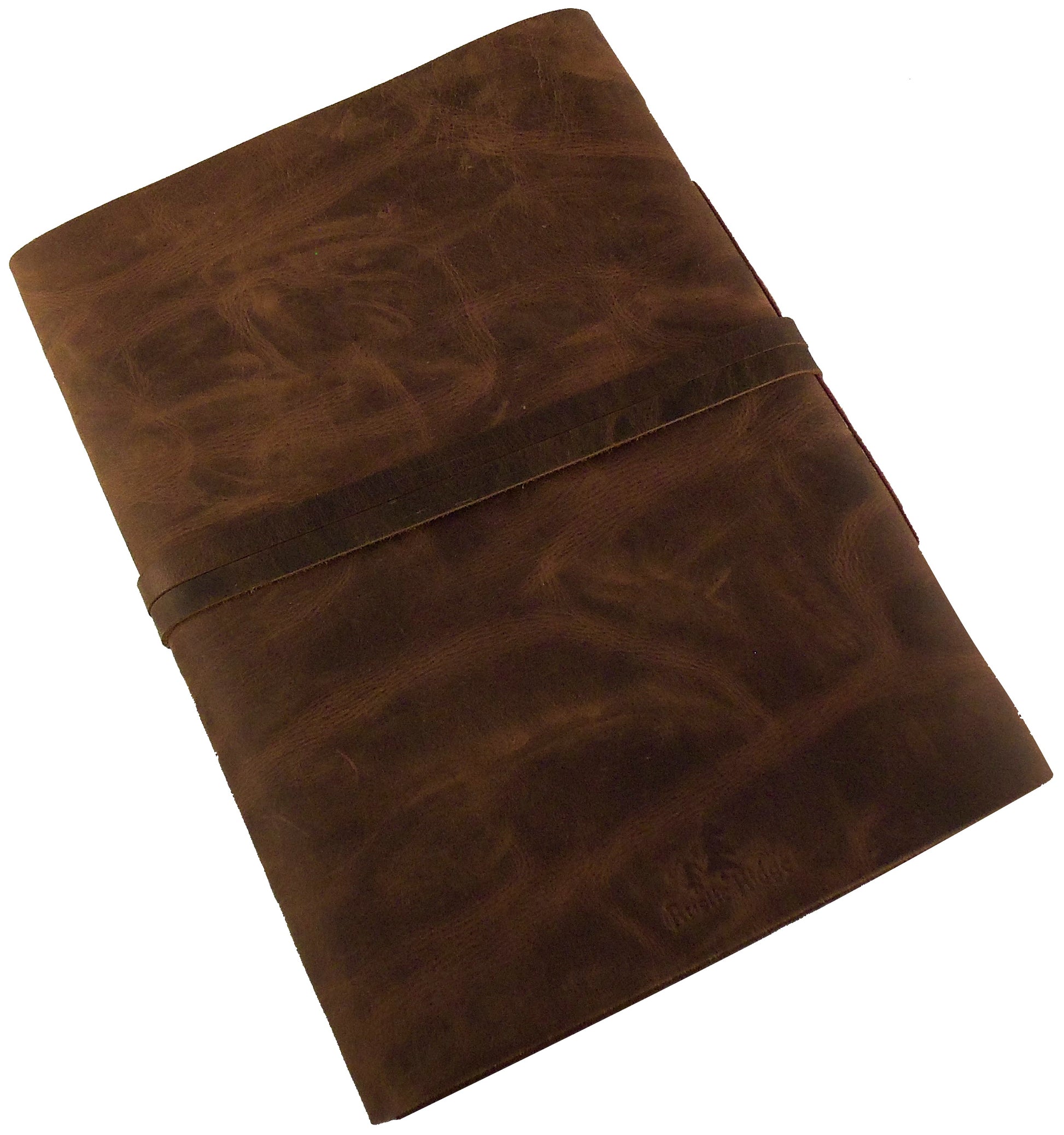Large Genuine Leather Scrapbook Photo Album with Gift Box - Holds 200 4x6 or 5x7 Photos - 9x12" - Rustic Ridge Leather