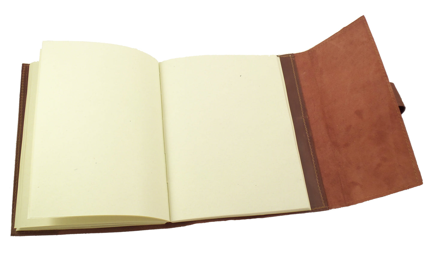 Refillable Leather Travel Journal with Handmade Paper - 200 pages - Soft Leather Lays Flat - 6x8" - - Rustic Ridge Leather