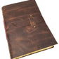 Large Vintage Leather Journal / Sketchbook with Gift Box - 320 Pages - 9" x 12" - Rustic Vintage Style
