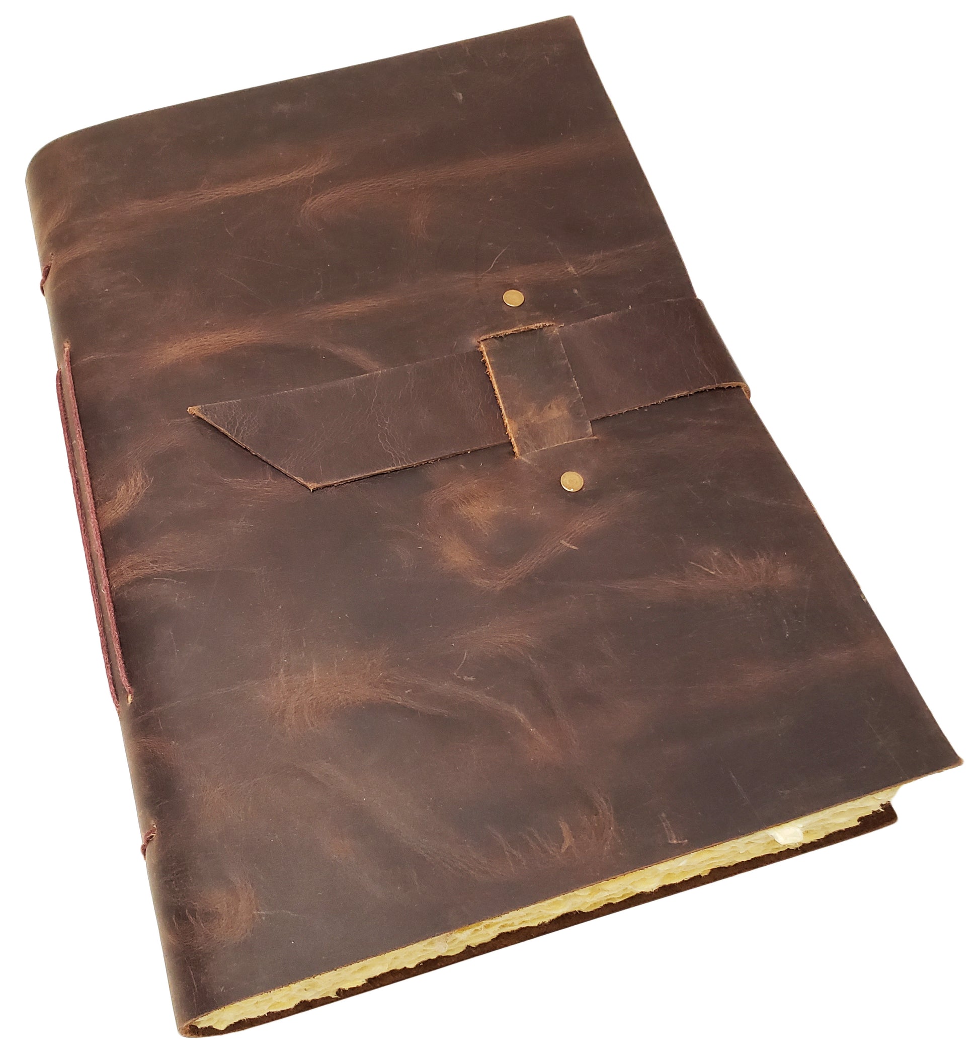 Large Genuine Leather Journal/Sketchbook with Gift Box - 380 Pages - 9 x  12 - Rustic Vintage Style